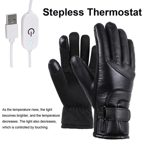 

switch models/speed regulation self-provided charging treasure heating gloves usb electric motorcycle electric vehicle riding gl, Black