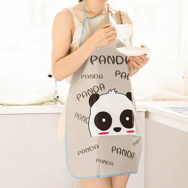 

1pc women waterproof cartoon cute kitchen cooking bib apron breathable creative apron 70*50cm