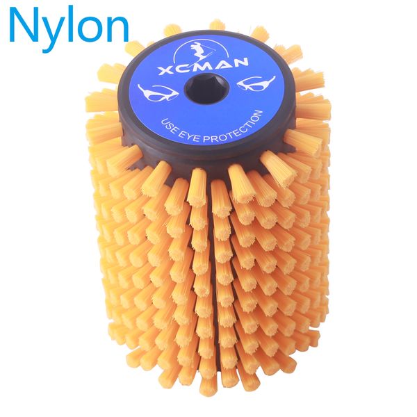 

xcman alpine nordic xc ski nylon horsehiar brass roto brush compatible with 10mm hex shaft, Black;gray