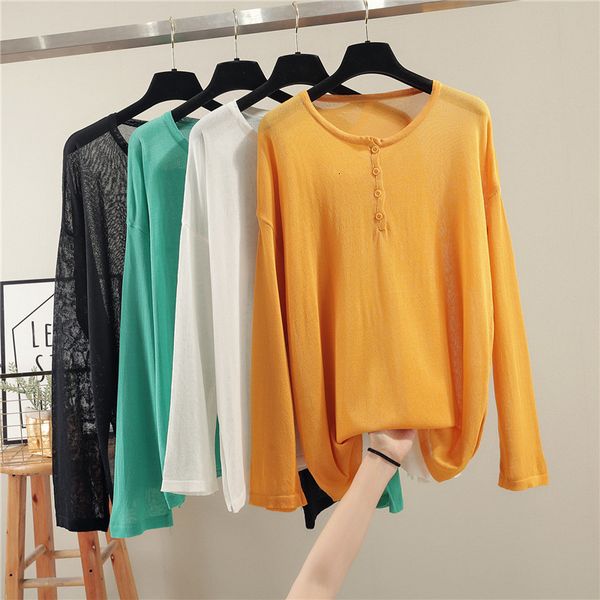 

easy all-match. lanky sleeve lazy ice wind knitting sunscreen smock woman thin and micro permeable jacket, Black