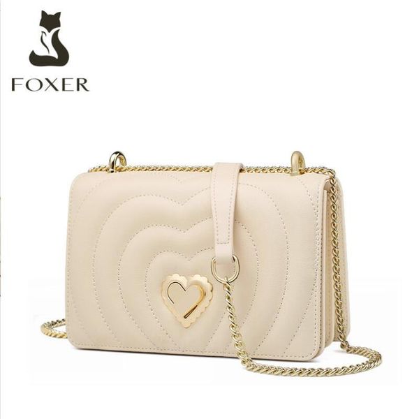

foxer women leather bag 2020 new trend korean fashion shoulder bag fashion rhombus chain casual small square
