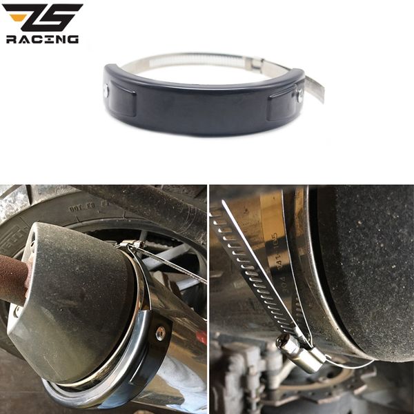 

zs racing 5 colors option motorcycle accessories universal fit 100mm-140mm oval exhaust protector can cover for yamaha