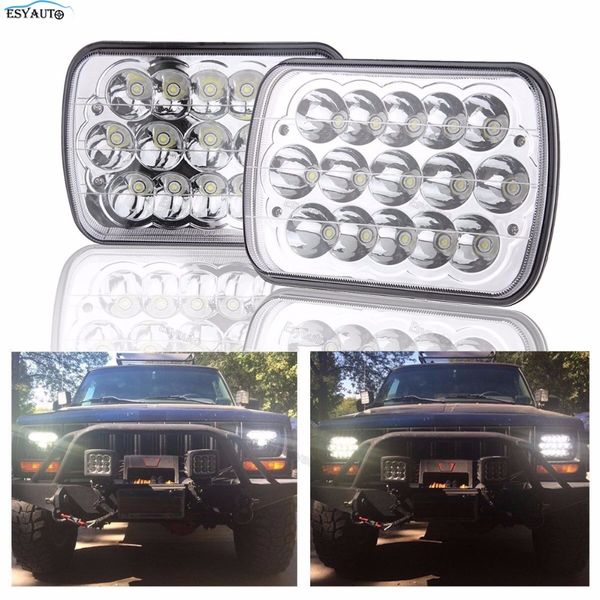 

5x7 inch rectangular led headlights sealed beam high low beam 7x6" truck headlamp kit for h6014 h6052 h6054 (chrome