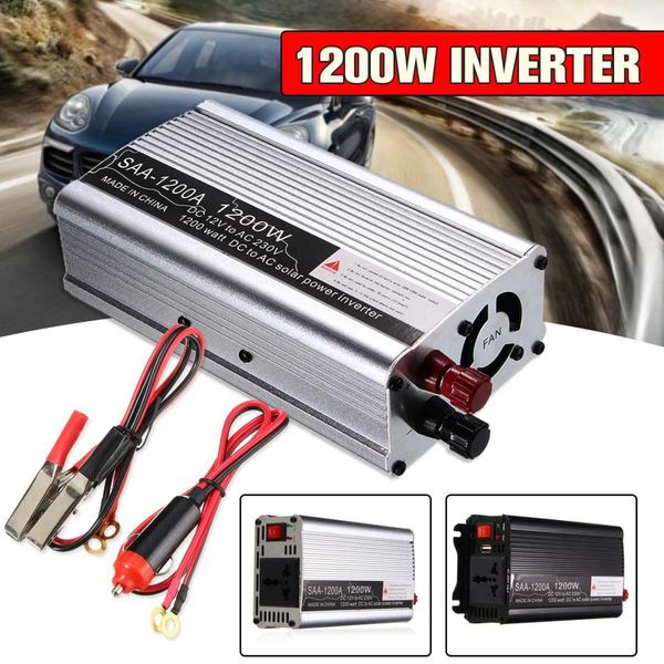 

inverter 1200w watts usb power inverter dc 12 v to ac 220 volt car adapter charge converter modified sine wave transformer