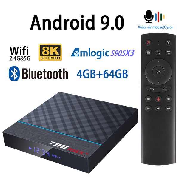 

Amlogic S905X3 Set Top Box TV Android 9.0 TV BOX T95 MAX + Wifi Netflix Media Player TV Box Voice Assistant 4GB 64GB 32GB