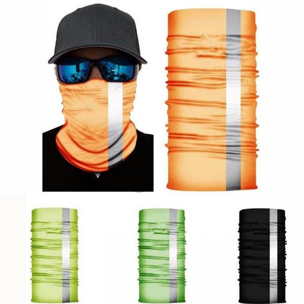 

reflective tube cycling bandana outdoor climbing face mask camping tube neck scarf solid fluorescent headwears face mask scarf, Black
