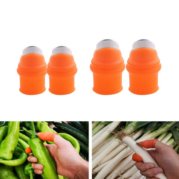 

4pcs thumb vegetable cutter finger thumb plant cutter for bean pepper
