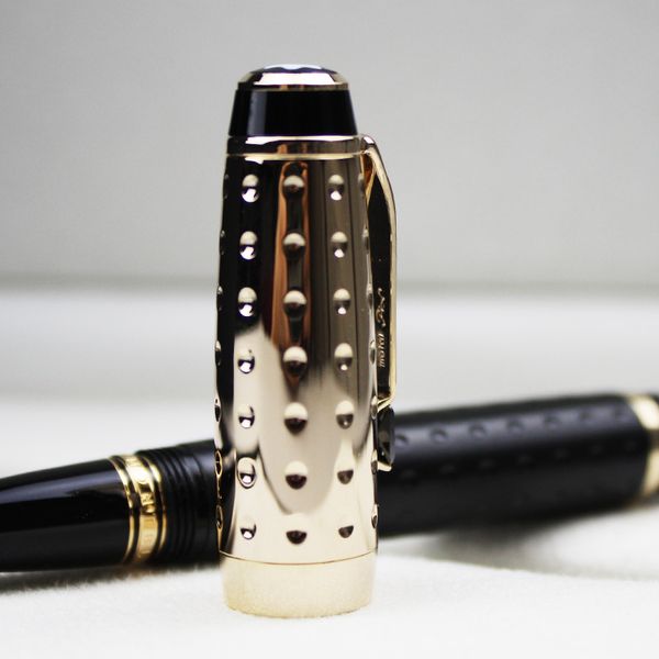 

black short rollerball pens golden cap school office supplies advanced handle stationery products laser caneta diamond roller pen, Blue;orange