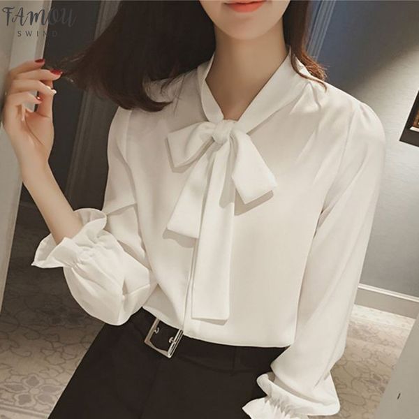 

seller long sleeve blouse for work spring summer women blouses solid white female clothing white ol blusas
