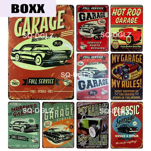 

garage rules metal sign vintage club pub decor plaque for the garage tin sign crafts home decor painting art poster