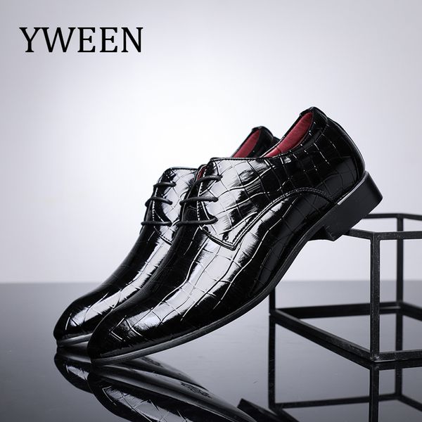 

yween men dress shoes pointed toe men formal shoes lace up party big size eur 38-48, Black