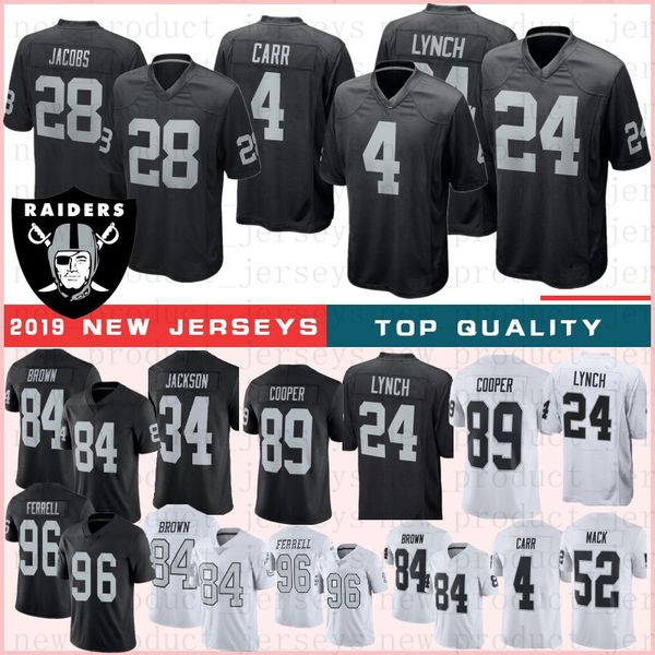 

raider jerseys 28 josh jacobs oakland 4 derek carr 34 bo jackson 24 johnathan abram marshaw lynch 96 clelin ferrell stabler jerseys new, Black;red