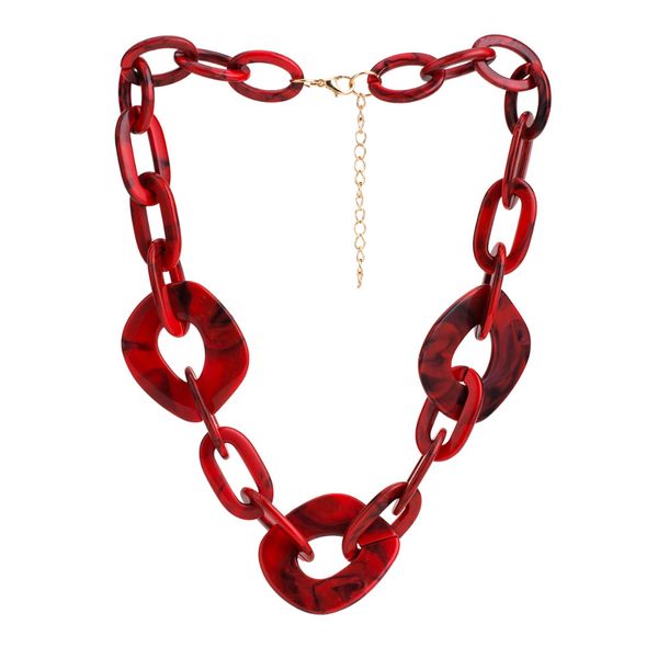 

olsen twins dropshipping long acrylic resin geometric chunky chain necklaces for women costume jewelry gift, Silver
