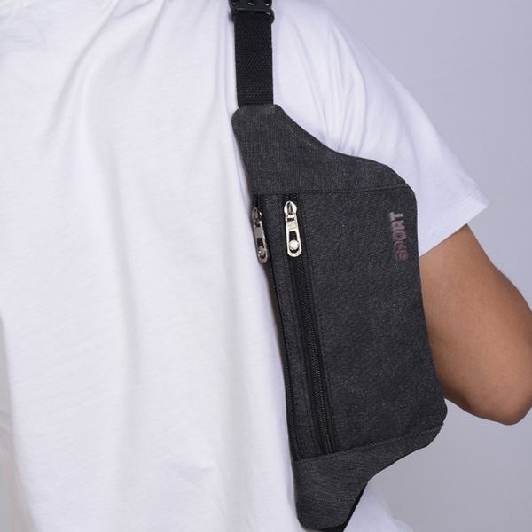 

casual canvas fanny pack black waterproof money belt bag men female purse travel wallet belt male waist bags pouch bag