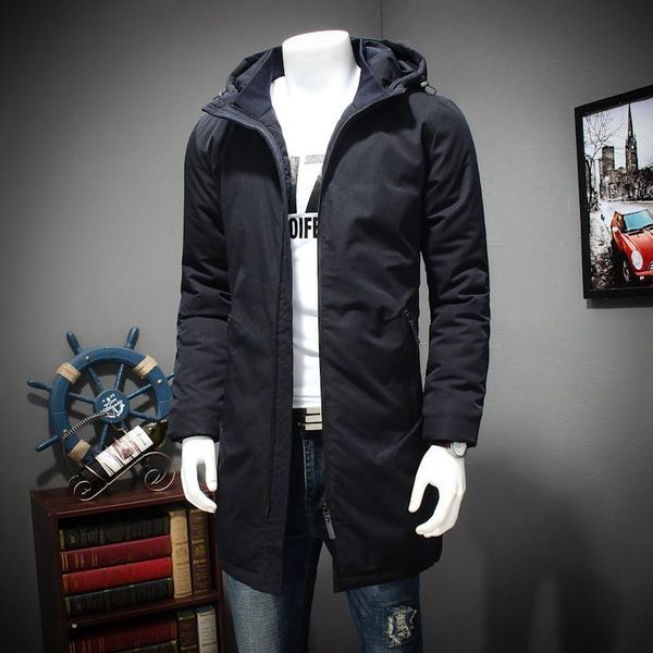 

medium - length large men's coat in autumn and winter cotton-padded jacket 8xl 6xl 5xl new warm casual black cotton-paddedjacke