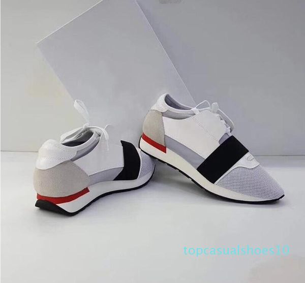 

2018 fashion and quality designer sneaker man woman casual genuine leather mesh pointed toe race runner shoes outdoors trainers with t10, Black