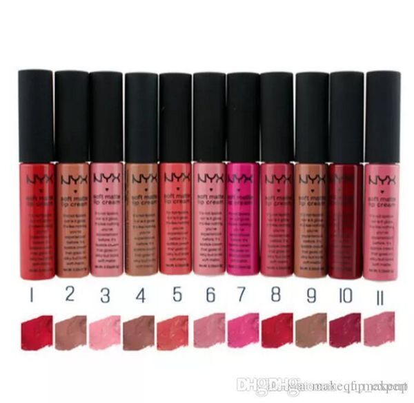 New Nyx Soft Matte Lip Cream Lipstick Nyx Makeup Charming Long Lasting Daily Party Brand Glossy Makeup Lipsticks Lip Gloss Online Cosmetics Lakme Lip