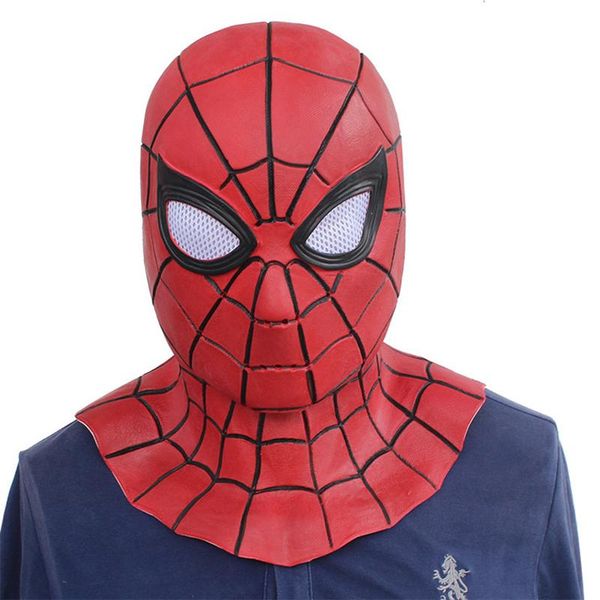 

movie avengers 3 infinity war iron spider man cosplay masks spider-man latex superhero props party halloween