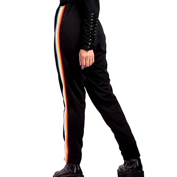 

2020 women's pants trousers webbing track pants casual festival pantalones mujer capris, Black;white