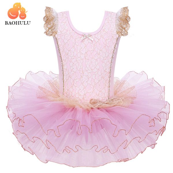 

wholesale toddle girls' 1pc dance ballet shoe print pattern dress short sleeve leotard ballet tutu skate party show dress sz3-8y, Black;red