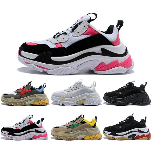 

with socks new luxury triple s designer low old dad sneaker combination soles boots mens womens casual shoes size 36-45