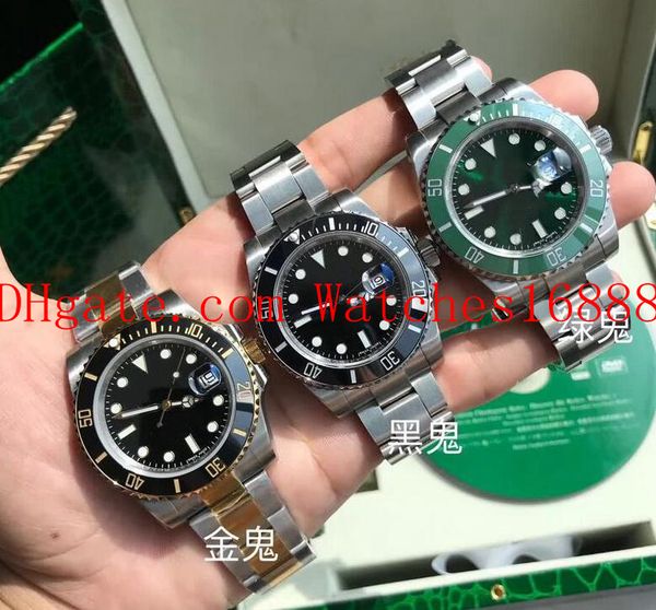 

3 style new 316l 40mm 116610 116613 116618 116619 black blue ceramic asia 2813 movement mechanical automatic mens watches, Slivery;brown