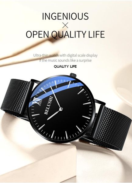 

simple ultra-thin watch casual fashion men's and women's classic quartz stainless steel mesh strap watch luxury wrist, Slivery;brown