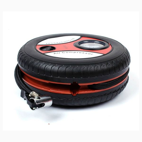 

car mini inflatable pump dc12v metal plastic electric air compressor monitor pump with 3 nozzle adapters