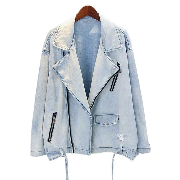 

women's jackets spring autumn vintage jeans jacket women harajuku large lapel denim coat female 2021 fashion long sleeve student outwea, Black;brown