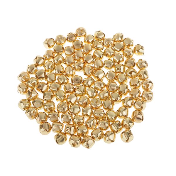 

100pcs metal christmas jingle bells pendant charms diy crafts 12mm gold a