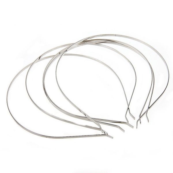 

5 silver tone alice hair band headband tiara base 0.12" hot, Slivery;white