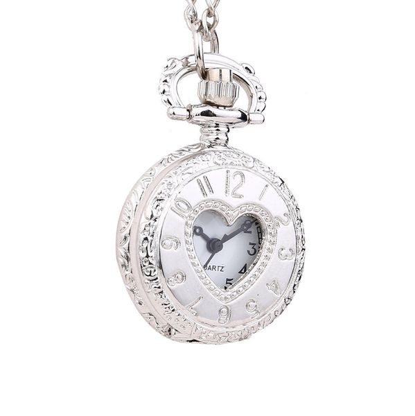 

personality fashion retro new love hollow digital quartz small pocket watch relogio masculino men reloj hombre bayan kol saati, Slivery;brown