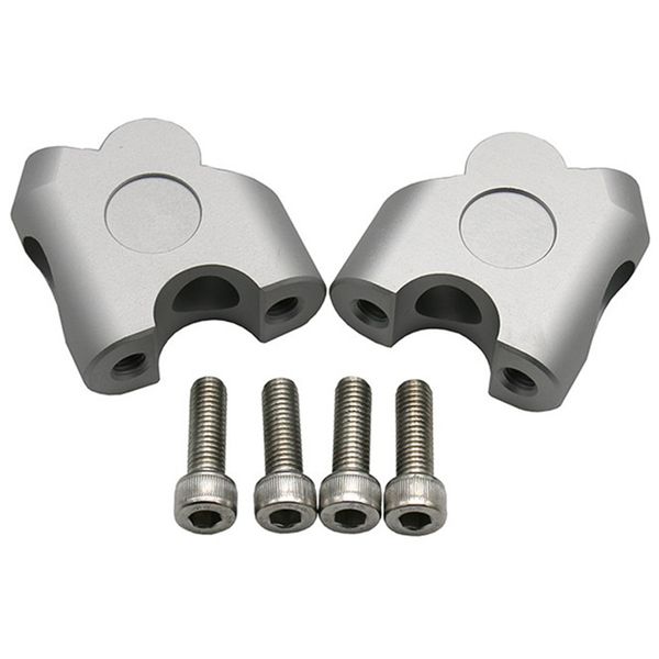

universal motorcycle cnc aluminum handlebar riser clamp mount taper 2pcs 22mm for yamaha (silver