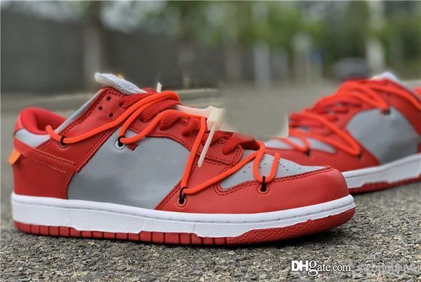 

new sale authentic off dunk low leather collection white running shoes university red wolf grey athletic men women sports sneakers with box
