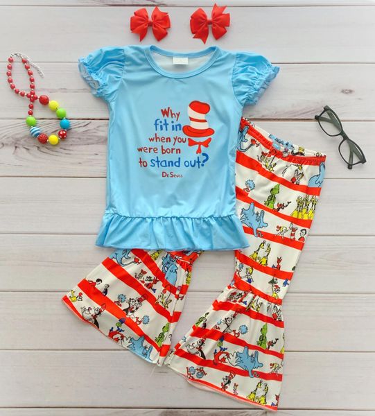 

girl boutique outfits cartoon character print new style girl set t200526, White