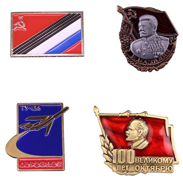 

soviet russian communist pin nation flag medal badge men jewelry, Gray