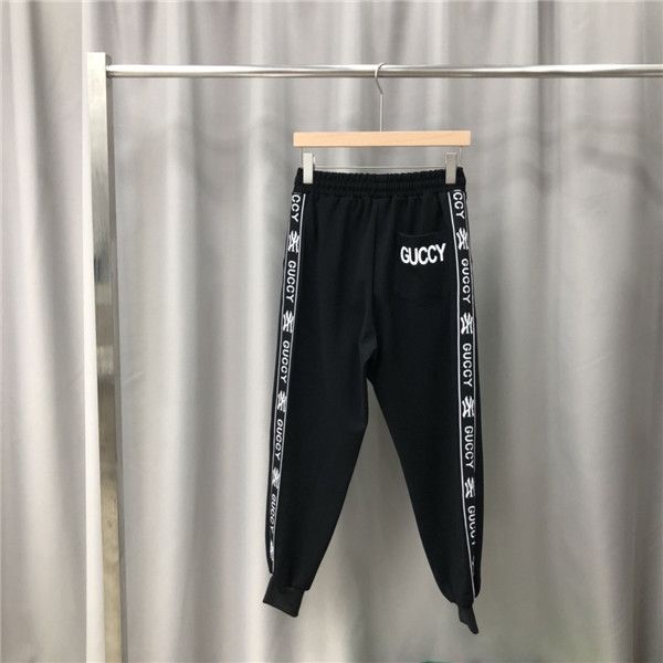 

19aw luxurious italy brands design gc x ny long pants terry trousers all-match fashion ribbon hip-hop high streetwear cool sports trousers, Black;green