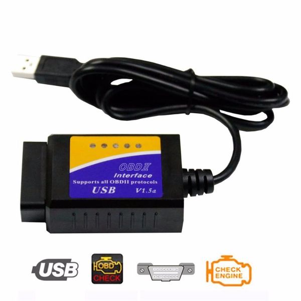 

elm327 usb obd2 auto car diagnostic tool elm 327 v1.5 usb interface obdii can-bus scanner selling