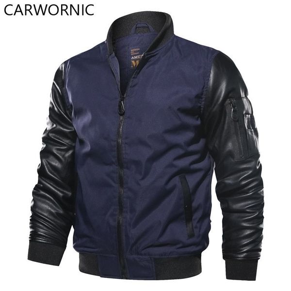 

carwornic tactical bomber jackets men hooded fur collar casual pilot jacket winter warm army flight coats men, Black;brown