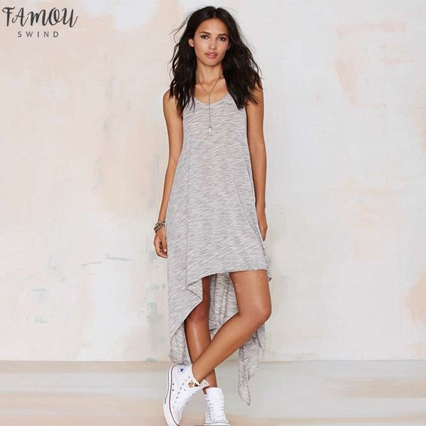 

quick sell women long dress new fashion o neck through the burst sleeveless solid gray color loose regular dress 9112, Black;gray