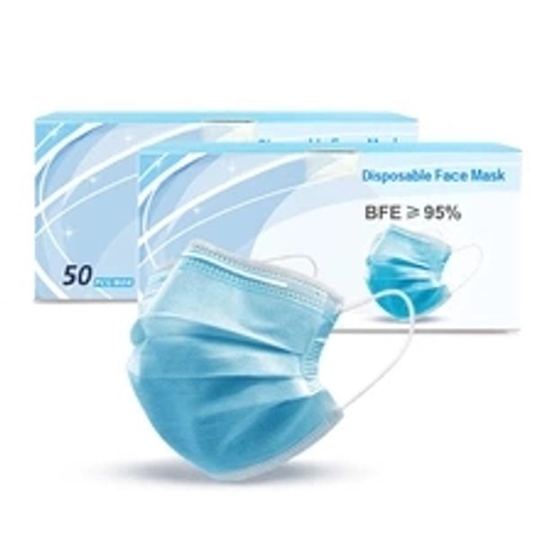

new 50 solid color face mouth masks breathable face mask non woven disposable anti-dust earloops masks