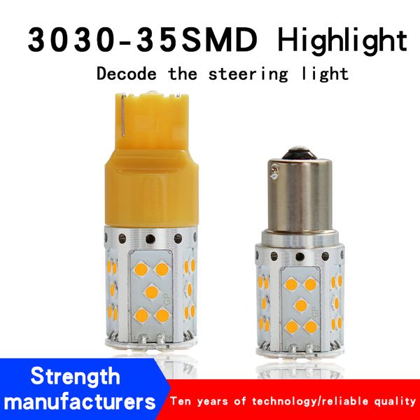 

t20 7440 w21w led bulb 3030 35smd canbus 1156 bau15s py21w ba15s p21w led lamp for car turn signal lights amber lighting 12v 24v