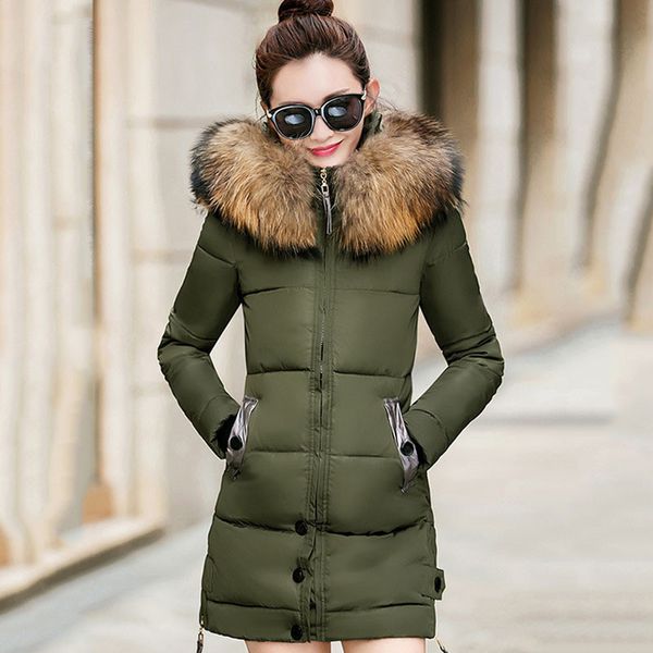 

winter jacket women 2019 new arrival fashion slim cotton padded parka warm thicken plus size 4xl long ladies coats clothing, Black