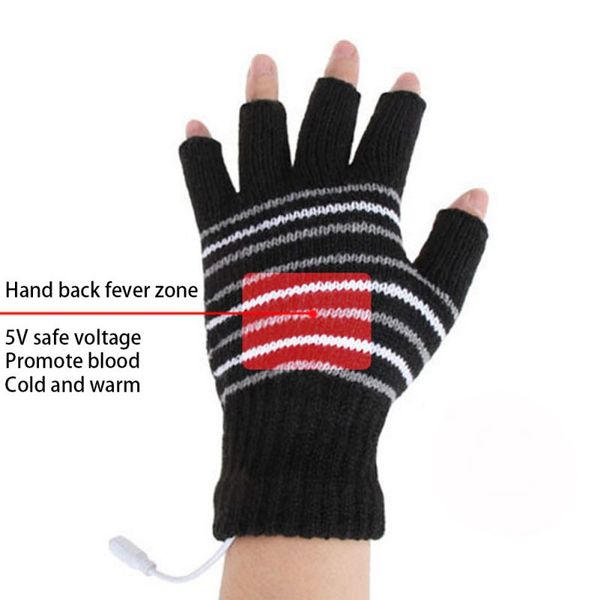 

heating gloves safe usb heating winter gloves hiking hand warm, Black