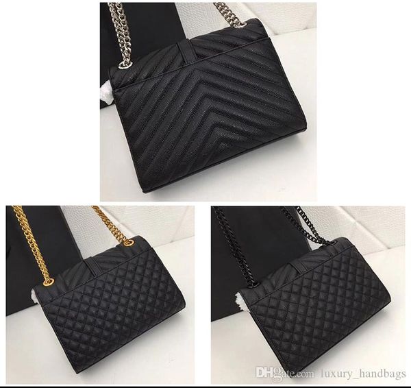 

caviar cowhide genuine leather designer handbags designer handbag gold chain silver chain women shoulder bags