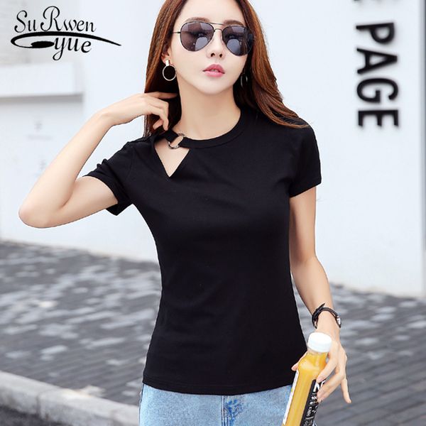 

short sleeve shirt women cotton camisetas mujer slim off shoulder women t shirts haut femme casual 2297 50, White