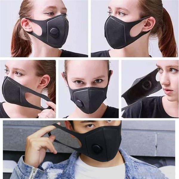 

dhl ship dustproof breathing valve sponge washable reusable anti-dust fog gold powder face mask pm2.5 masks in stock 9xmv