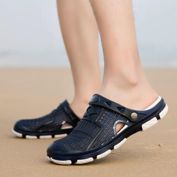 

новые тапочки дизайнерские брендовые сандалии дизайнерские шлепанцы летние дырочные туфли широкие плоские скользкие пляжные болотные туфли т, Black