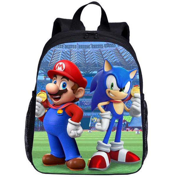 

fashion sonic the hedgehog school bags for boy girl cute toddler kids school backpacks cartoon mario children travel bag mochila