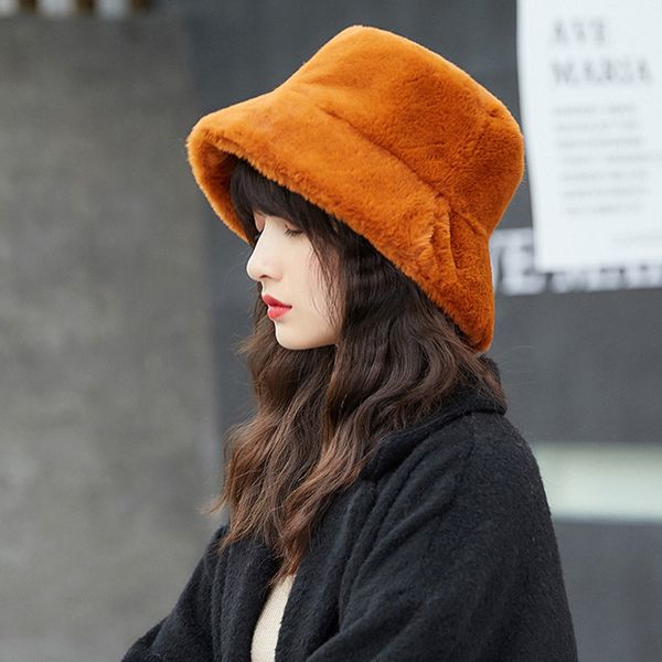 

winter autumn keep warm korean streetwear cap round bow elegant solid wool outdoor hat 2019 women coral fleece bucket hat cute, Blue;gray